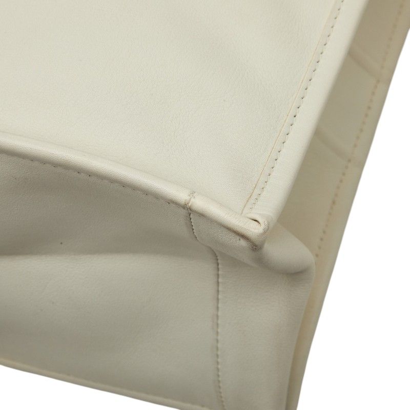 Dior Book Tote White Black Leather — view 6