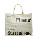Dior Book Tote White Black Leather