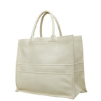 Dior Book Tote White Black Leather — view 2
