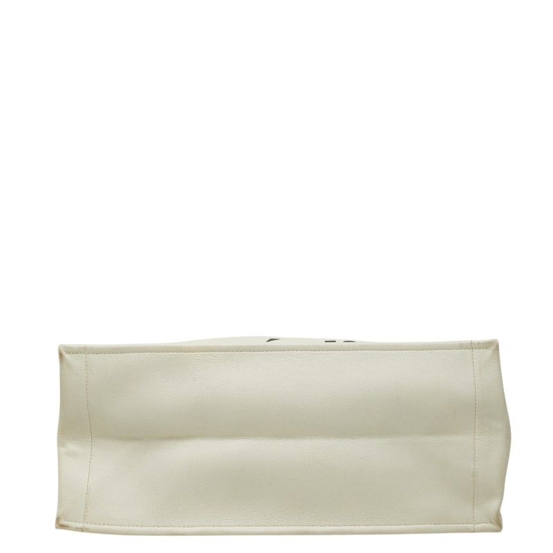 Dior Book Tote White Black Leather — view 3