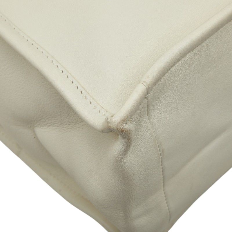 Dior Book Tote White Black Leather — view 7