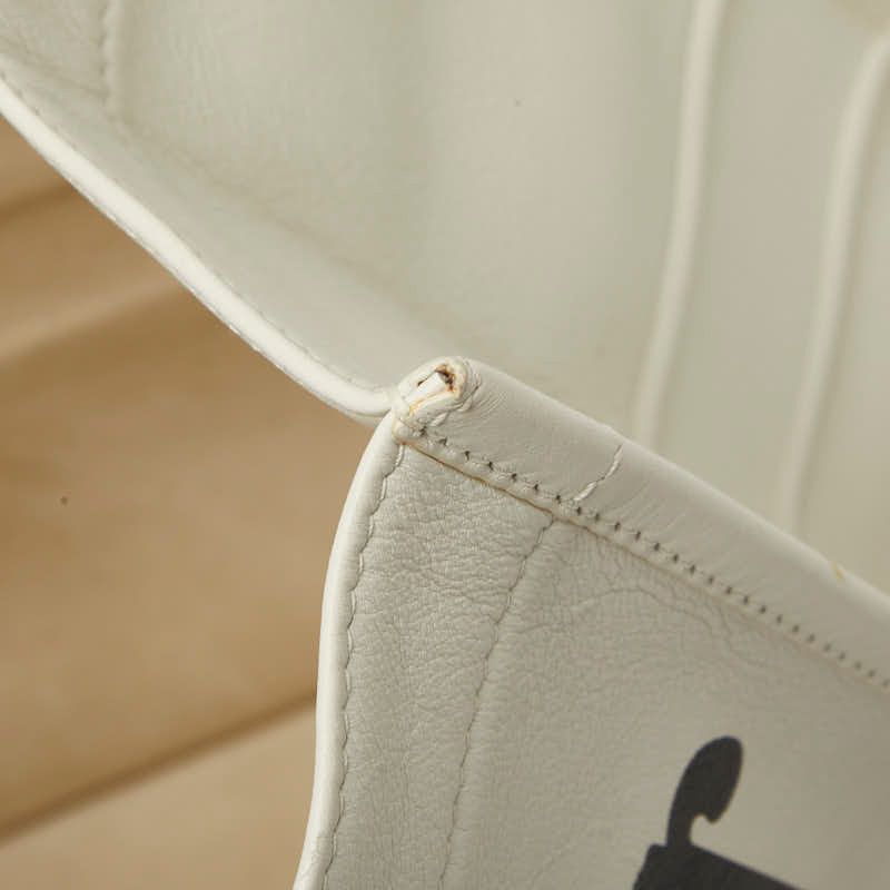 Dior Book Tote White Black Leather — view 8