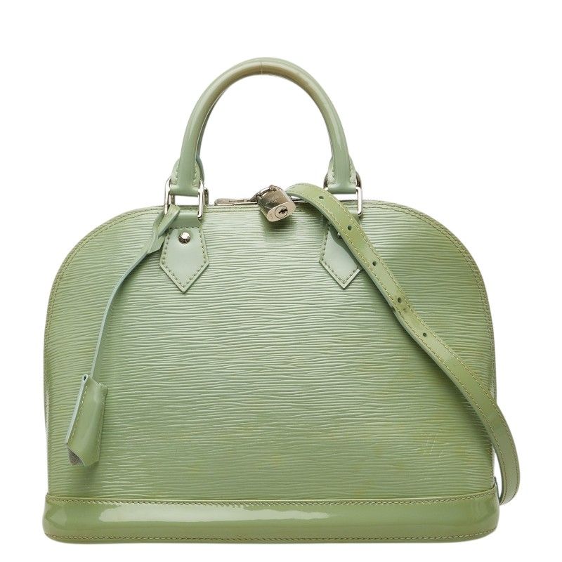 Louis Vuitton Epi Electric Alma PM 2-Way Shoulder Bag Mint Green Patent Leather