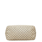 Louis Vuitton Damier Azur Neverfull GM Shoulder Bag Tote White Brown Leather — view 3