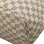 Louis Vuitton Damier Azur Neverfull GM Shoulder Bag Tote White Brown Leather — view 6