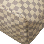 Louis Vuitton Damier Azur Neverfull GM Shoulder Bag Tote White Brown Leather — view 4