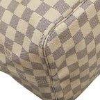 Louis Vuitton Damier Azur Neverfull GM Shoulder Bag Tote White Brown Leather — view 7