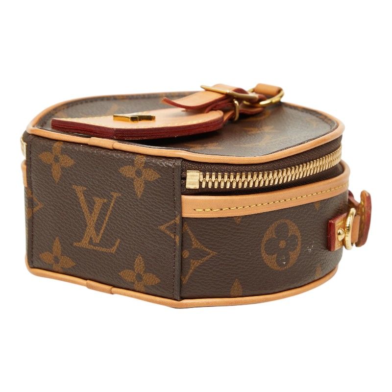Louis Vuitton Monogram Mini Boite Chapeau 2-Way Shoulder Bag Brown Leather — view 4