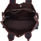 Hermes Fourre Tout PM Tote Black Wine Red Bordeaux Cotton — view 9