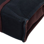 Hermes Fourre Tout PM Tote Black Wine Red Bordeaux Cotton — view 6
