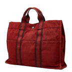 Hermes Fourre Tout MM Tote Red Canvas — view 2