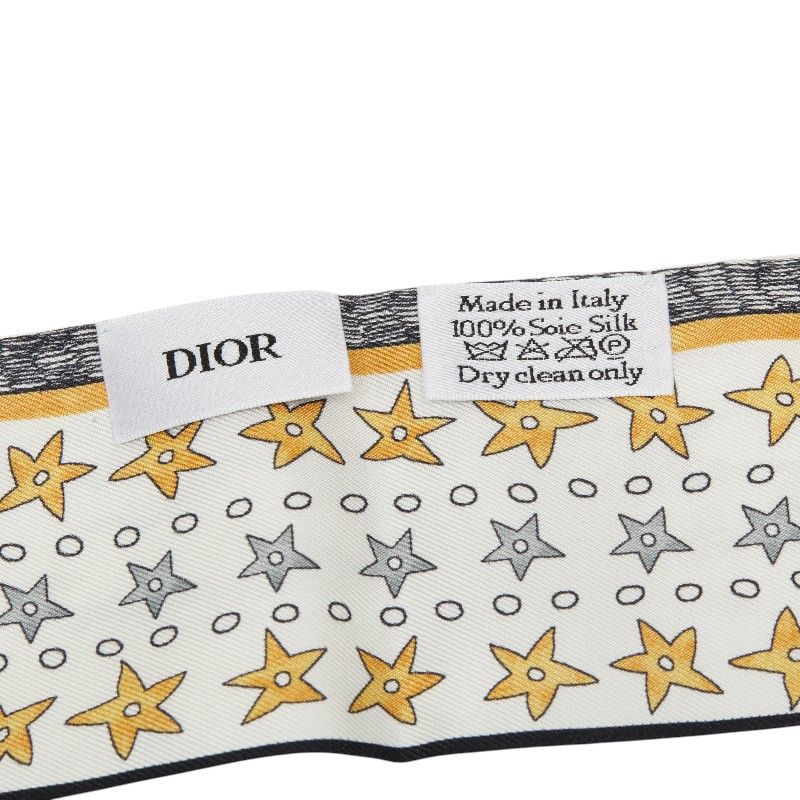 Dior Mizza L'etoile Scarf White Multicolor Silk — view 4