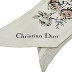Dior Mizza Floral Scarf Gray Multicolor Silk — view 3