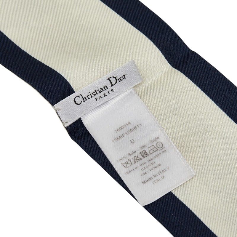 Dior Mizza Floral Scarf White Multicolor Silk — view 5