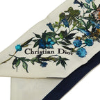 Dior Mizza Floral Scarf White Multicolor Silk — view 3