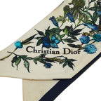 Dior Mizza Floral Scarf Ivory Multicolor Silk — view 6