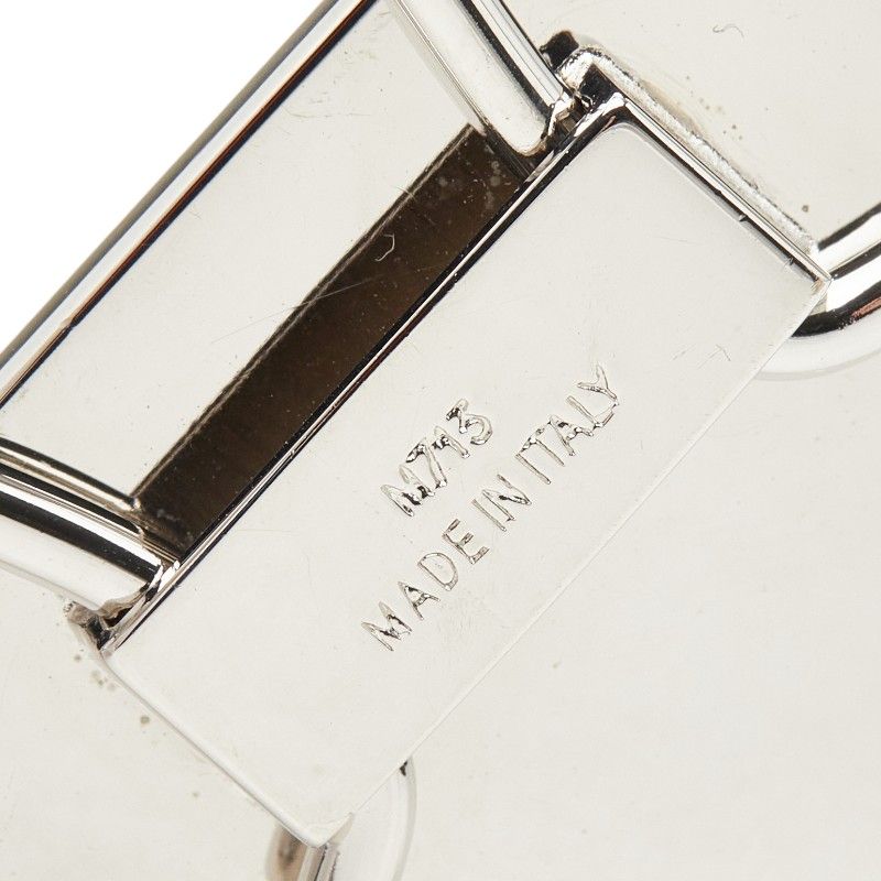 Prada Key Ring Key Holder Silver Black Metal — view 3