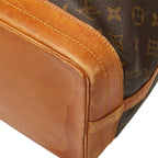 Louis Vuitton Monogram Noe Shoulder Bag Brown Leather — view 4