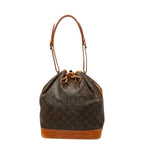 Louis Vuitton Monogram Noe Shoulder Bag Brown Leather