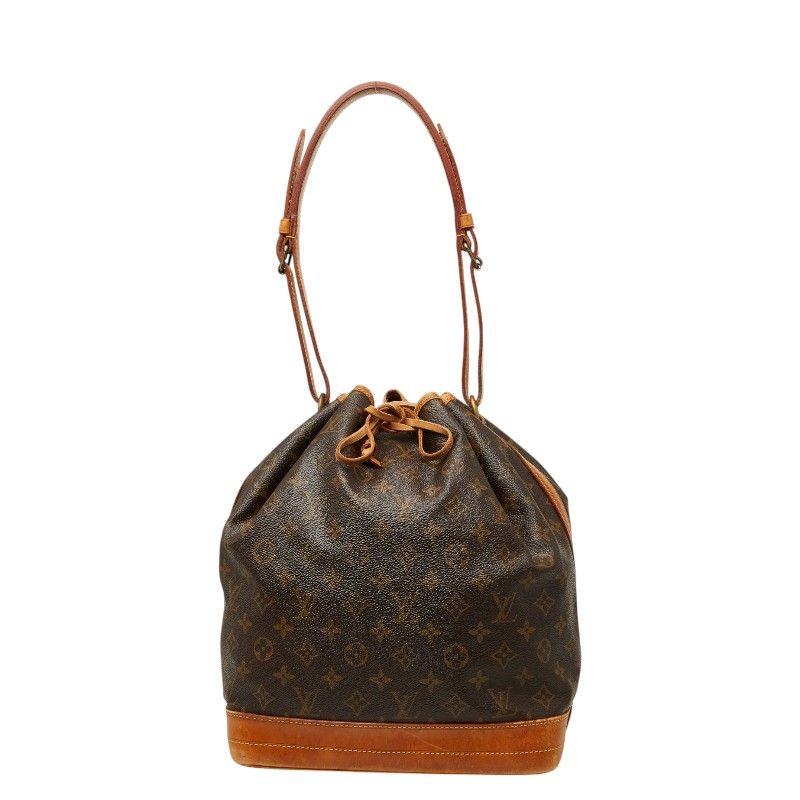 Louis Vuitton Monogram Noe Shoulder Bag Brown Leather