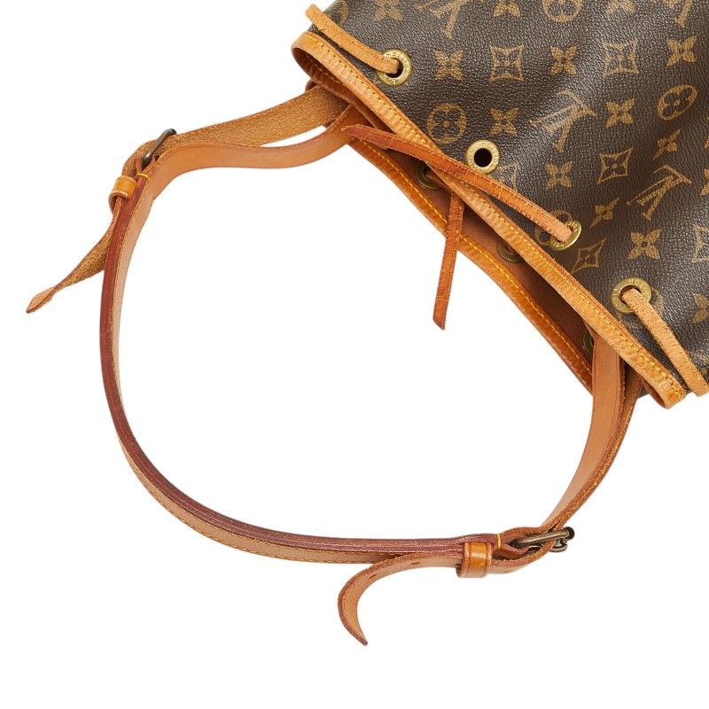 Louis Vuitton Monogram Noe Shoulder Bag Brown Leather — view 8