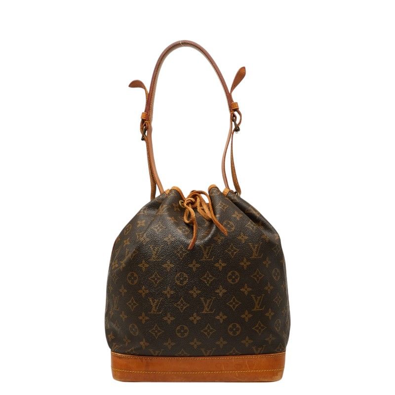 Louis Vuitton Monogram Noe Shoulder Bag Brown Leather
