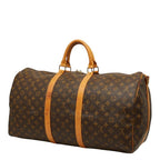 Louis Vuitton Monogram Keepall Bandouliere 55 Boston Bag 2-Way Brown Leather — view 2