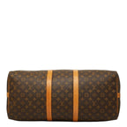 Louis Vuitton Monogram Keepall Bandouliere 55 Boston Bag 2-Way Brown Leather — view 3