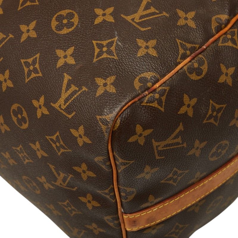 Louis Vuitton Monogram Keepall Bandouliere 55 Boston Bag 2-Way Brown Leather — view 4