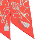 Hermes les Cles a Pois Scarf Pink Silk — view 3