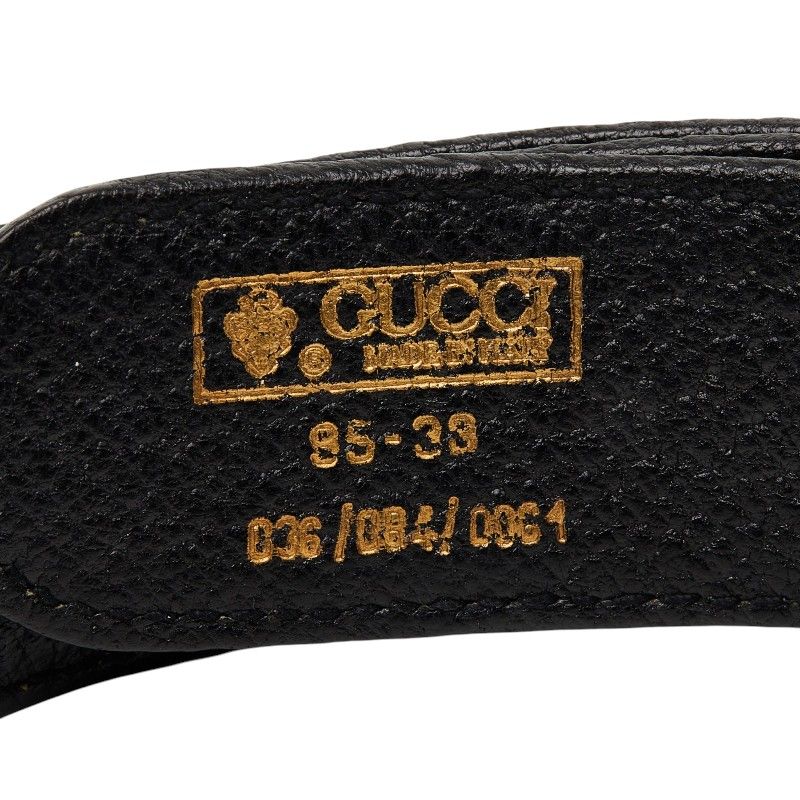 Gucci Sherry Line GG Logo Buckle Belt Black Green Red Leather — view 4