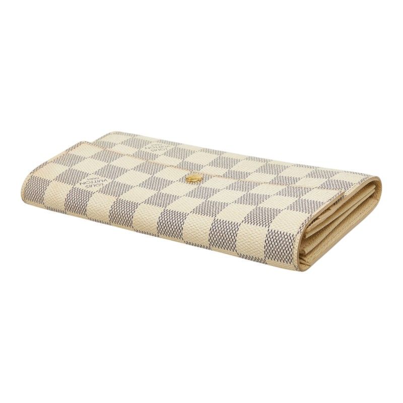 Louis Vuitton Damier Azur Portefeuille Sarah Wallet White Leather — view 5