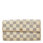 Louis Vuitton Damier Azur Portefeuille Sarah Wallet White Leather