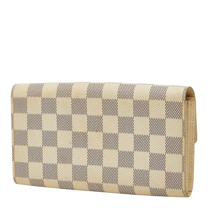 Louis Vuitton Damier Azur Portefeuille Sarah Wallet White Leather — view 2