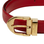 Louis Vuitton Epi Ceinture Classic Plain Belt Castilian Red Leather — view 5