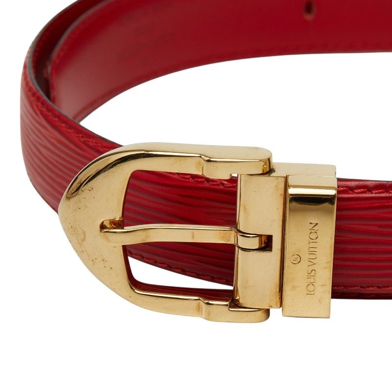 Louis Vuitton Epi Ceinture Classic Plain Belt Castilian Red Leather — view 5