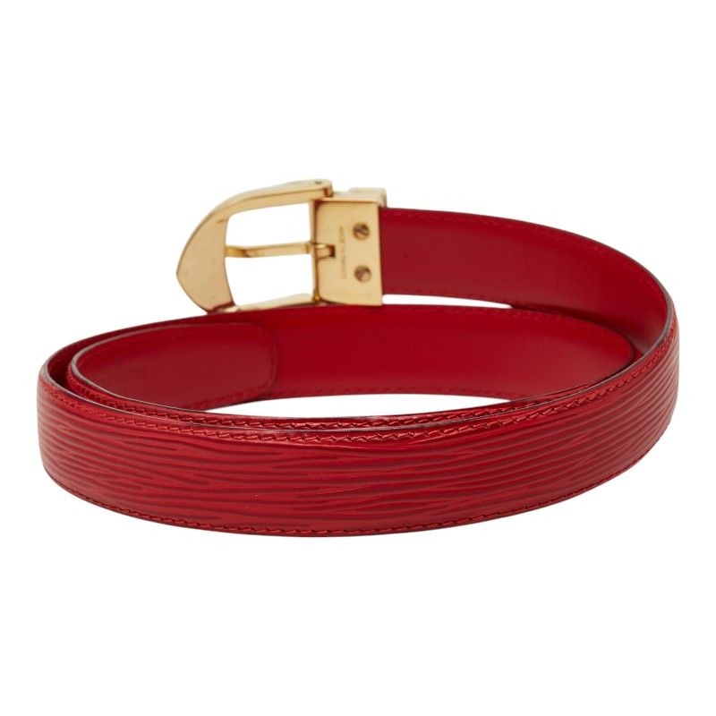 Louis Vuitton Epi Ceinture Classic Plain Belt Castilian Red Leather — view 3