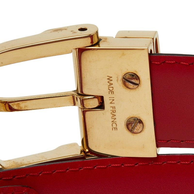 Louis Vuitton Epi Ceinture Classic Plain Belt Castilian Red Leather — view 4