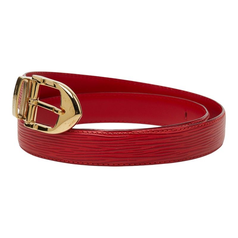 Louis Vuitton Epi Ceinture Classic Plain Belt Castilian Red Leather — view 2