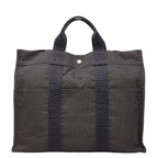 Hermes Her Line MM Tote Gray Canvas