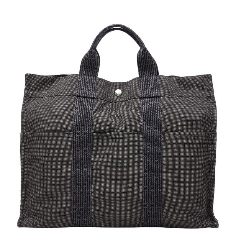 Hermes Her Line MM Tote Gray Canvas