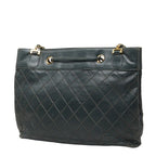 Chanel Bicolor Chain Tote Shoulder Bag Crossbody Green Leather — view 2