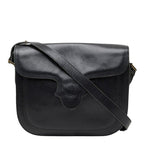 Saint Laurent YSL Logo Shoulder Bag Black Leather