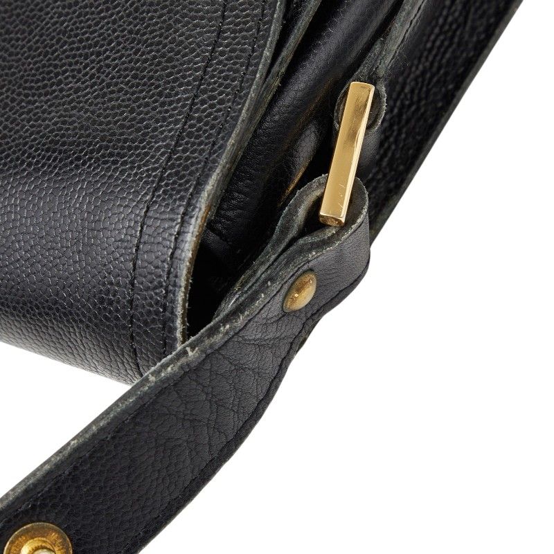 Saint Laurent YSL Logo Shoulder Bag Black Leather — view 8