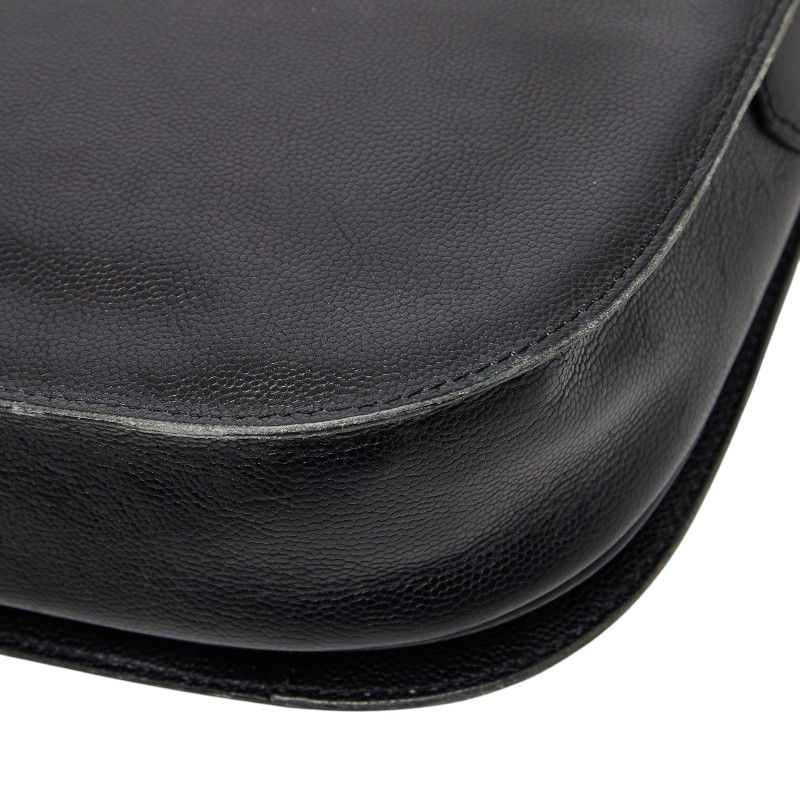 Saint Laurent YSL Logo Shoulder Bag Black Leather — view 6