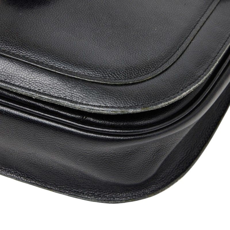 Saint Laurent YSL Logo Shoulder Bag Black Leather — view 4