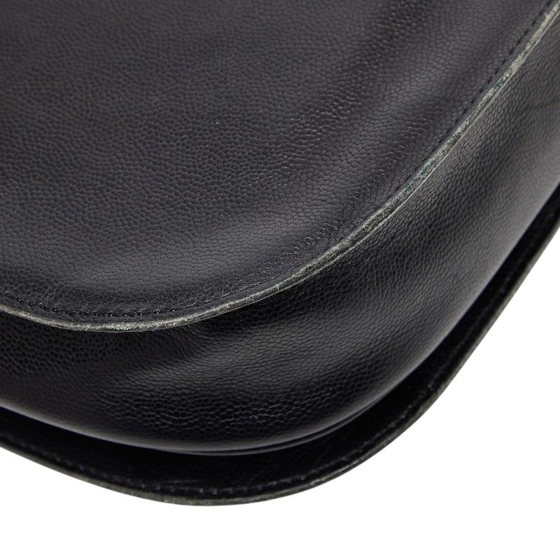Saint Laurent YSL Logo Shoulder Bag Black Leather — view 7