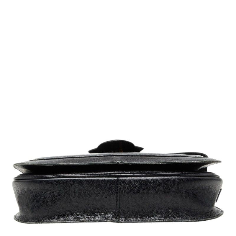 Saint Laurent YSL Logo Shoulder Bag Black Leather — view 3
