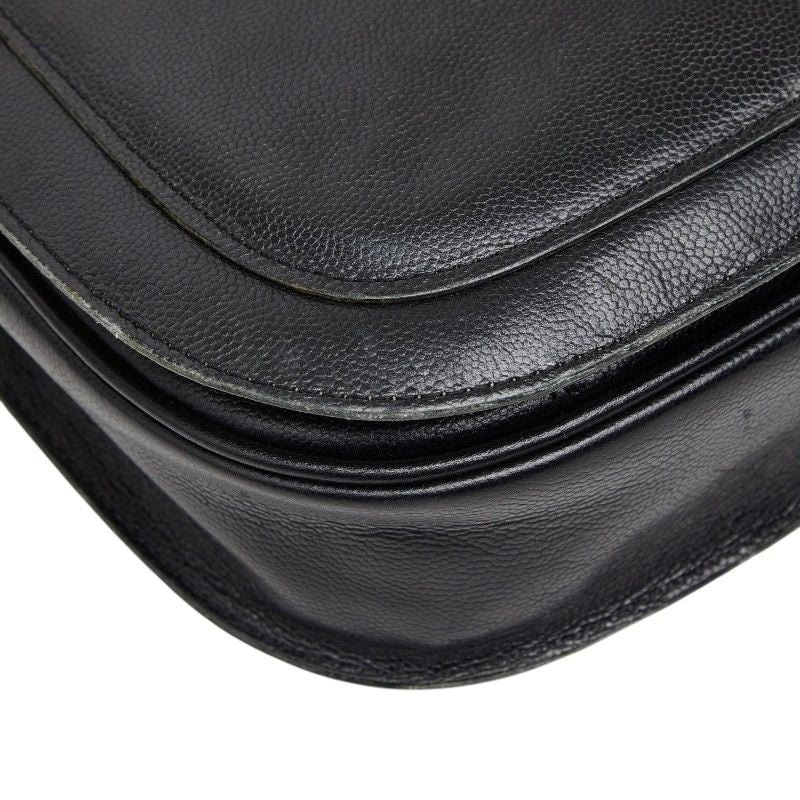 Saint Laurent YSL Logo Shoulder Bag Black Leather — view 5