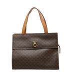 Celine Macadam Handbag Brown Leather